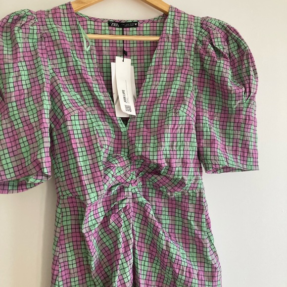 [ ₹1540 ] Zara Check Print Linen Dress - Picture 3 of 4